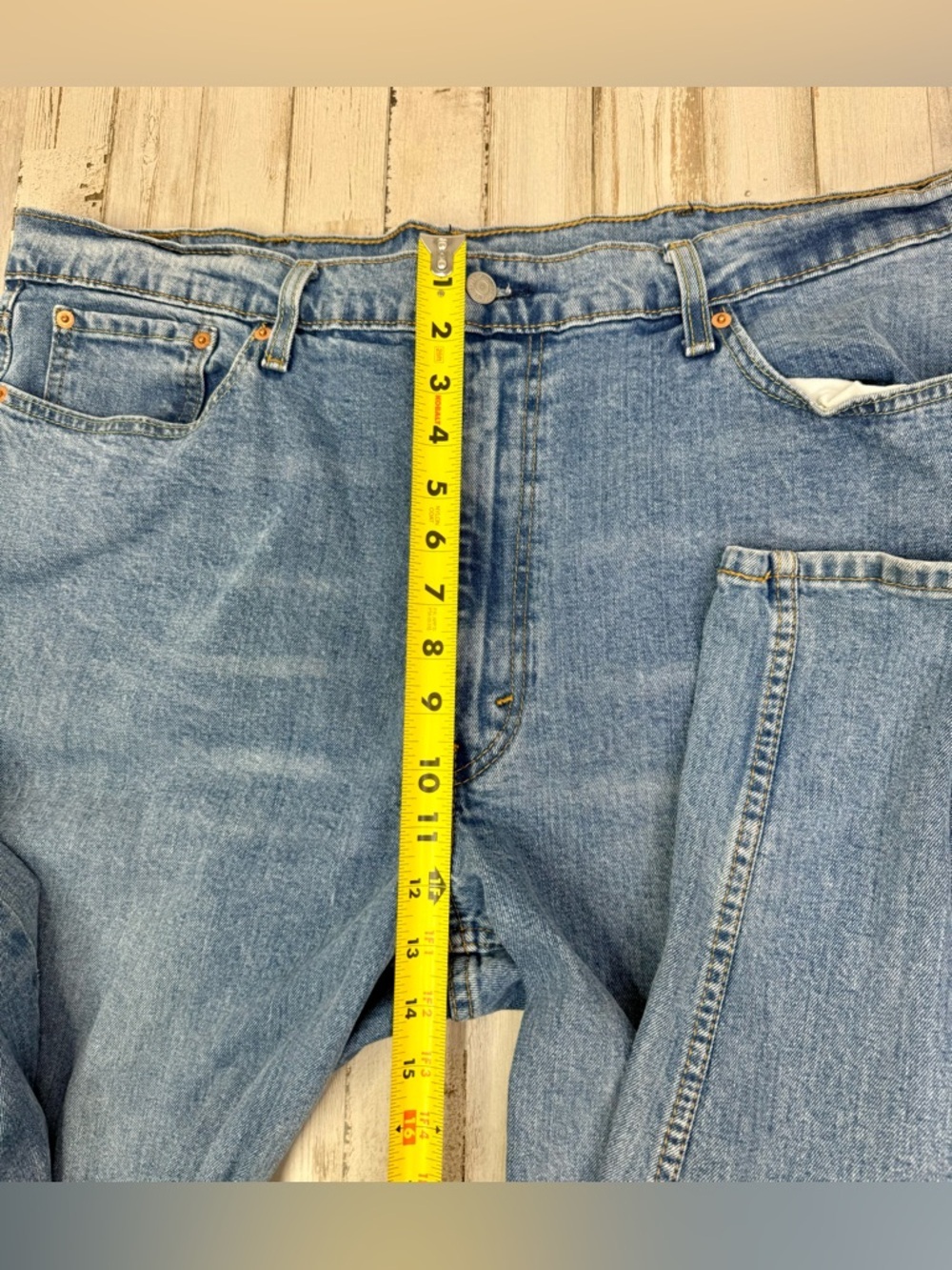 Levis 550 Pants Jeans Men 42x33 Denim Stretch Blue Straight - Picture 8 of 12